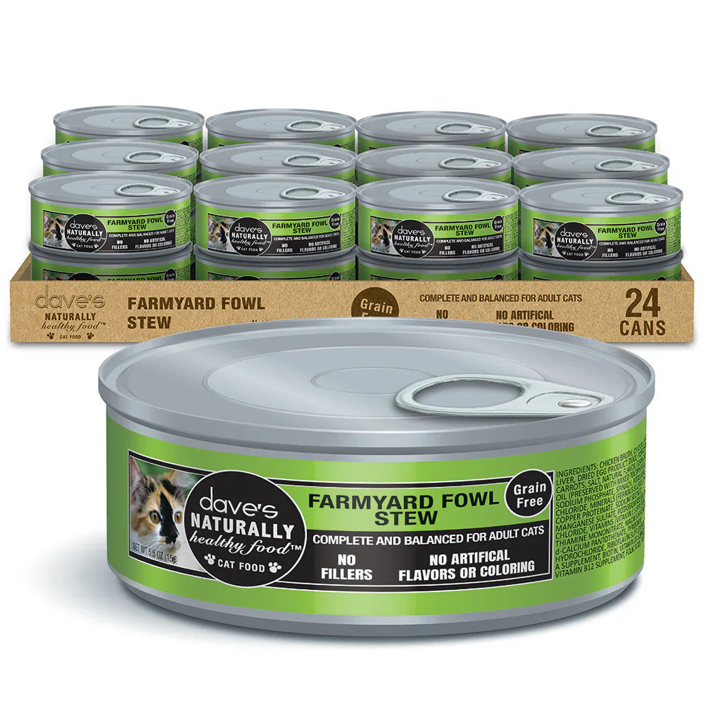 Daves Grain Free Naturally Healthy Fowl Cat Food (5.5oz)