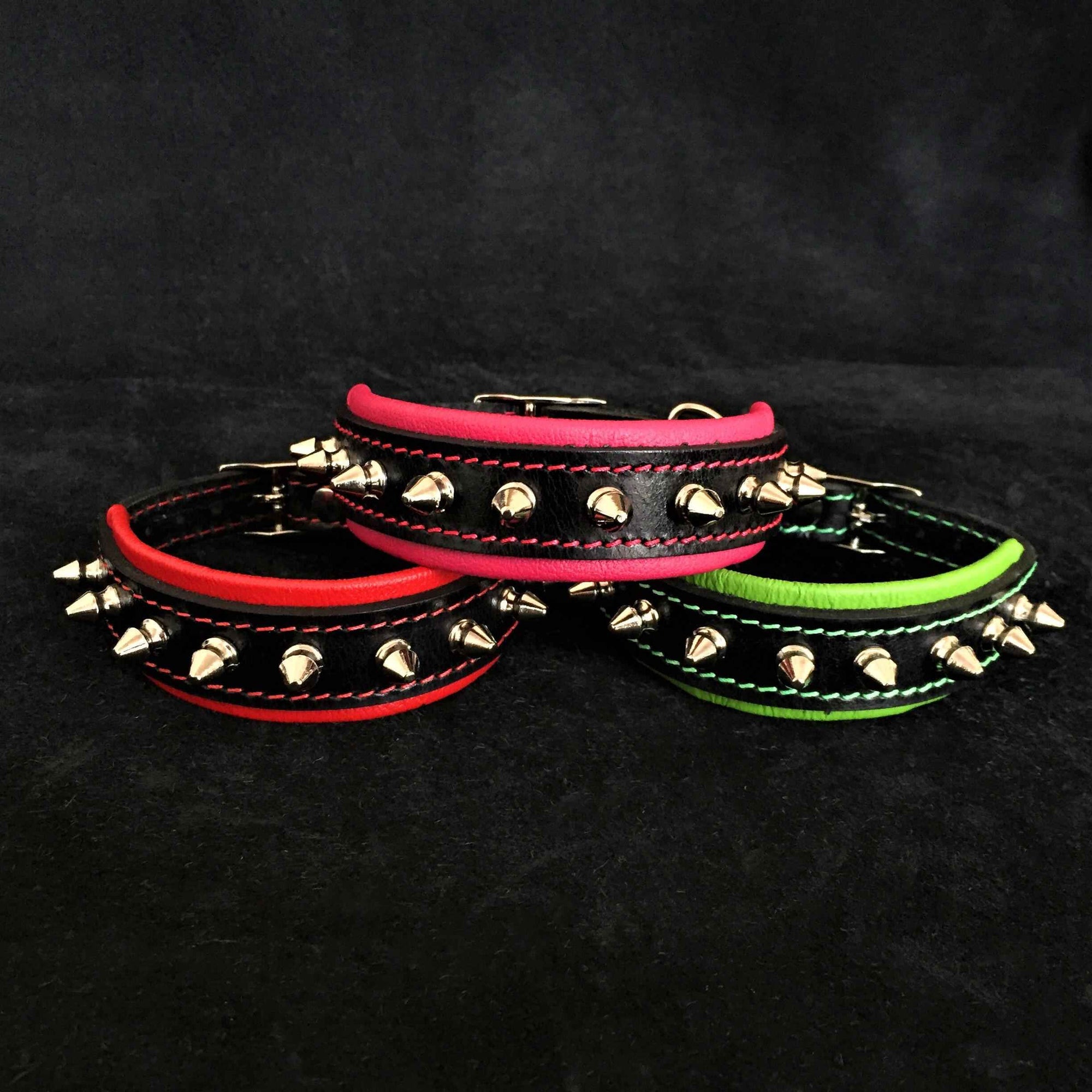 Bestia Spiky Leather Dog Collar