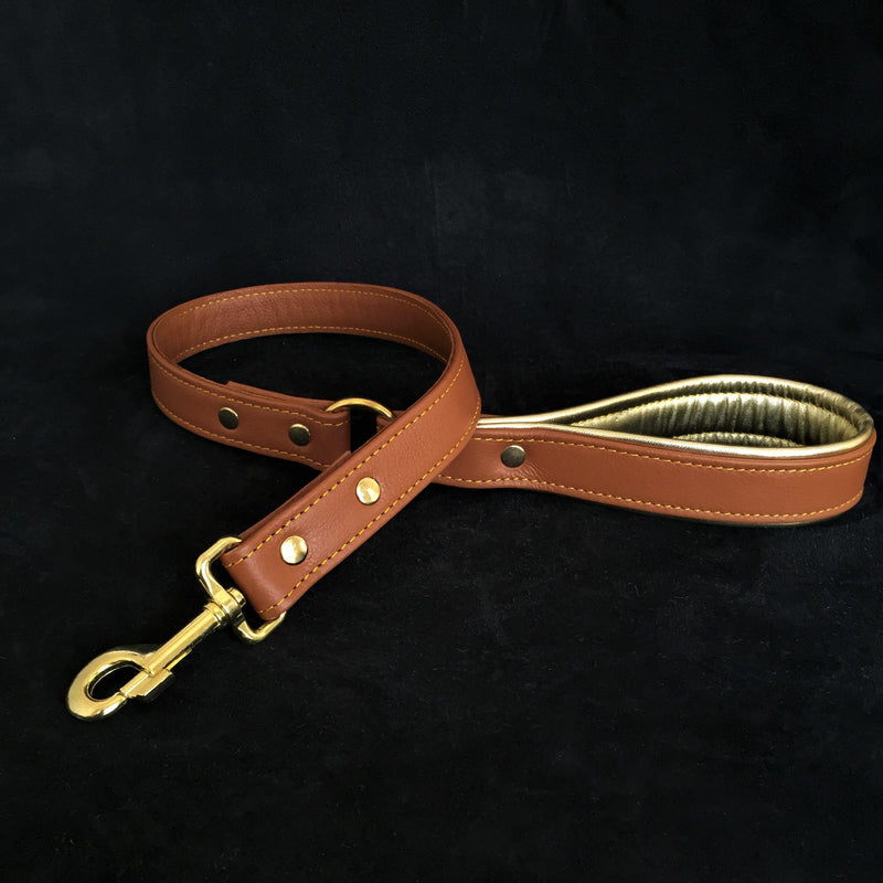Bestia Dog Gear Genuine Leather Dog Collar - Black 