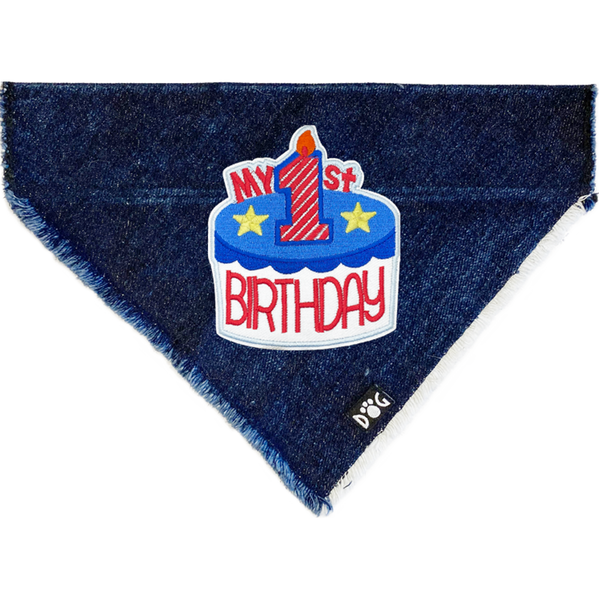 Blue First Birthday Denim Bandana