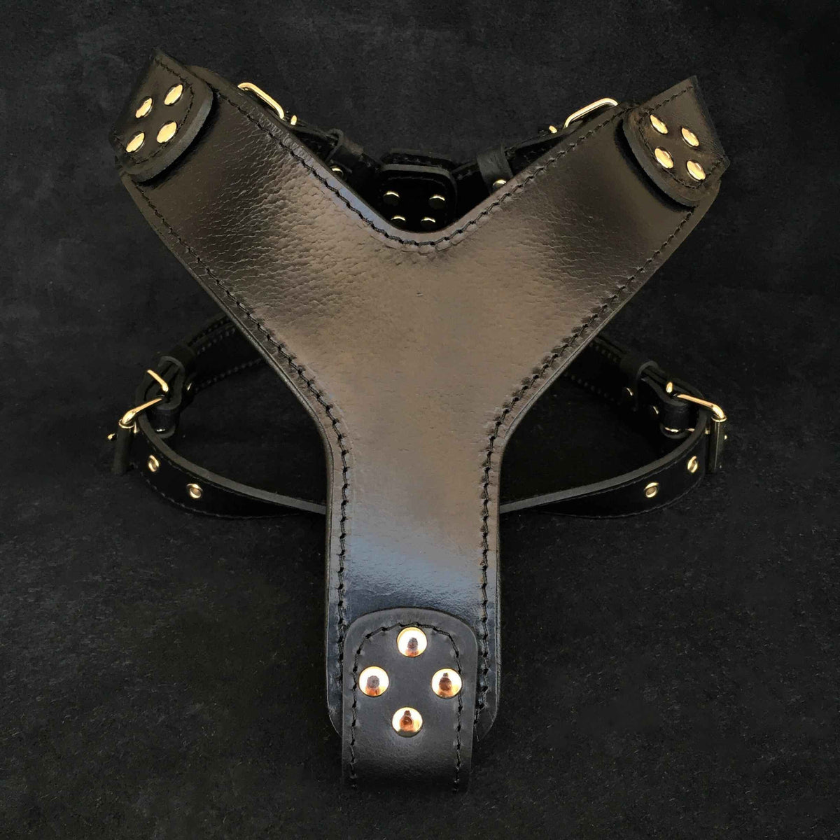 Bestia Style Black Leather Dog Harness
