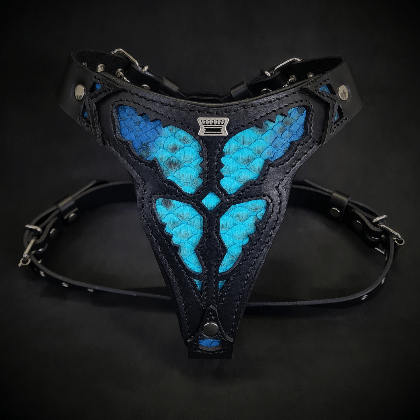 Bestia Morelia Python Leather Medium Dog Harness