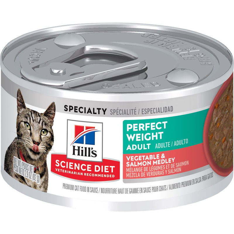 Hills Science Diet Perfect Weight Vegetable & Salmon Medley Cat Food (2.9oz)