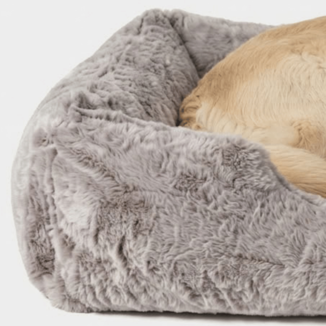 Sammy Dog Bed Cover in Truffle, side profile