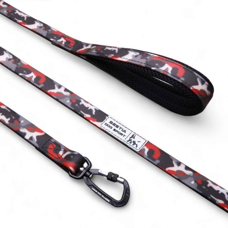 Bestia Dog Sport Tactical Red Camo Dog Leash
