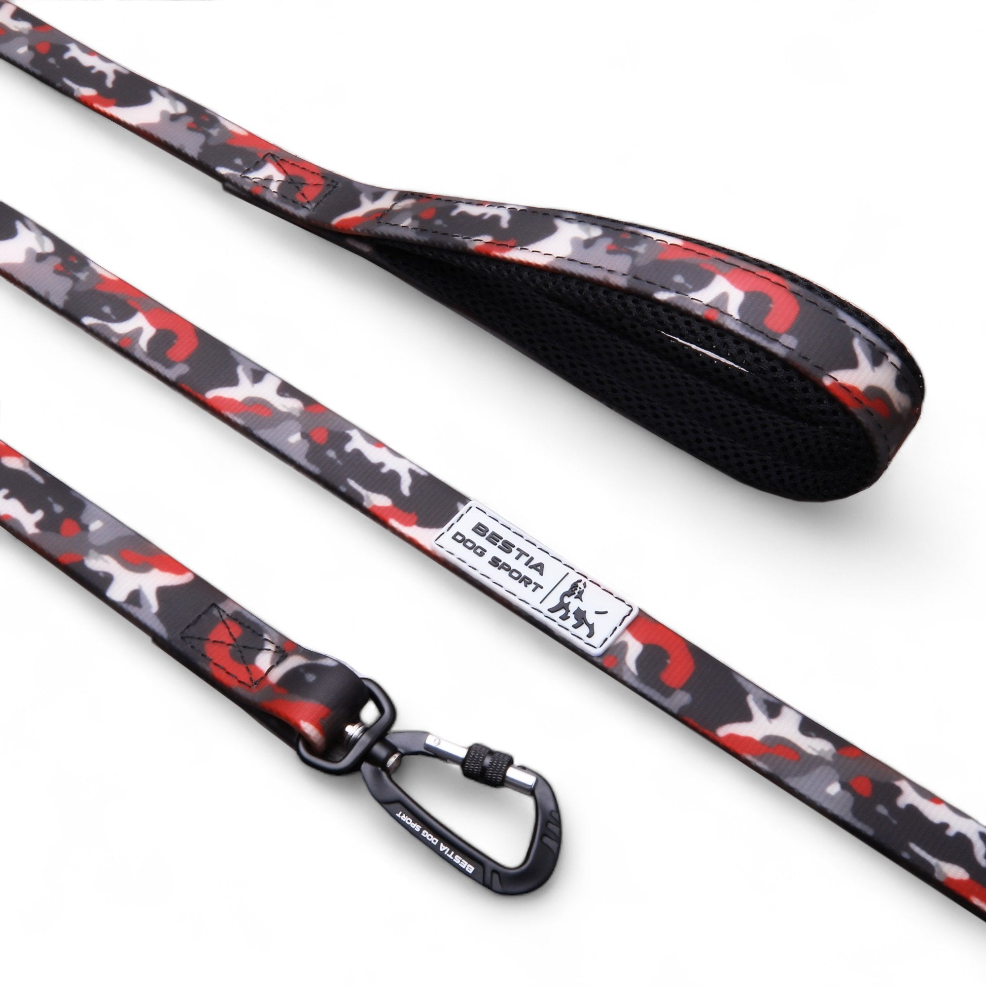 Bestia Dog Gear Padded Dog Leash - Red 