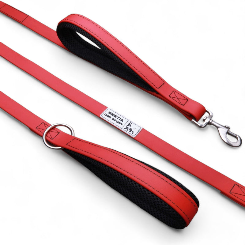 Bestia Dog Gear Padded Dog Leash - Red 
