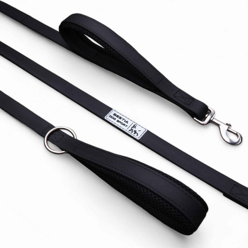 Bestia Dog Sport Dual Handle Black Dog Leash