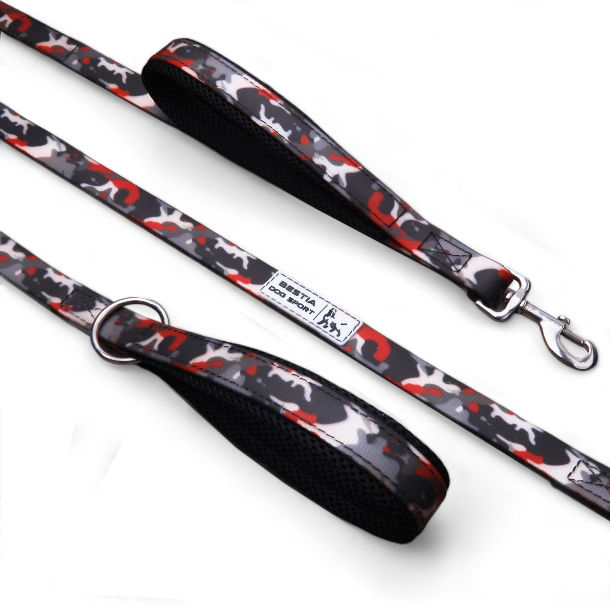 Bestia Dog Gear BESTIA DOG SPORT dual handle leash Red Camo Red pet supplies