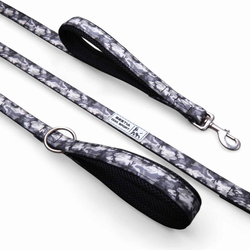 Bestia Dog Sport Dual Handle Grey Camo Dog Leash