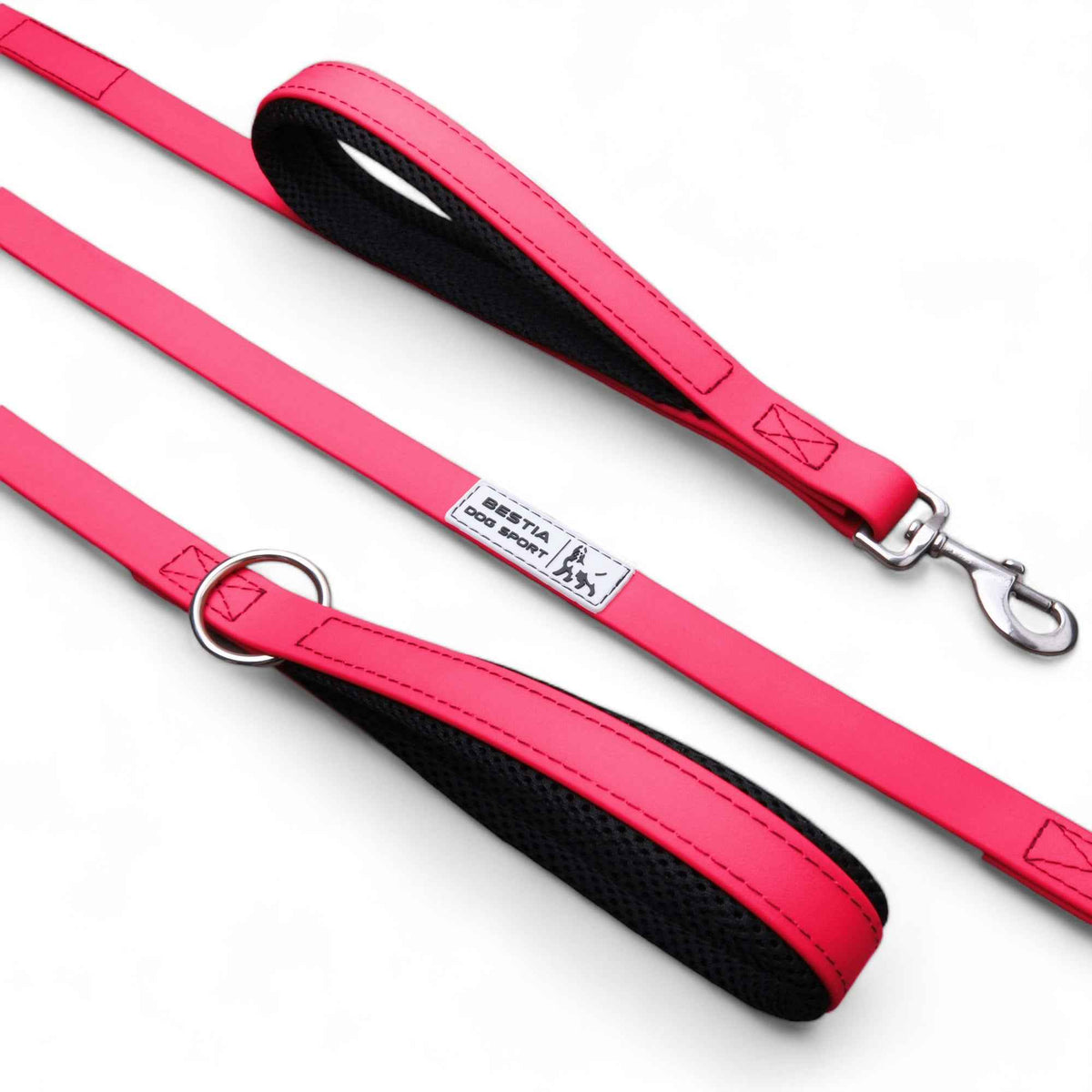 Bestia Dog Sport Dual Handle Neon Pink Dog Leash