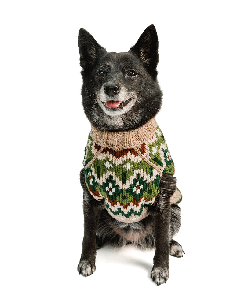 Ragg Wool Fairisle Wool Dog Sweater