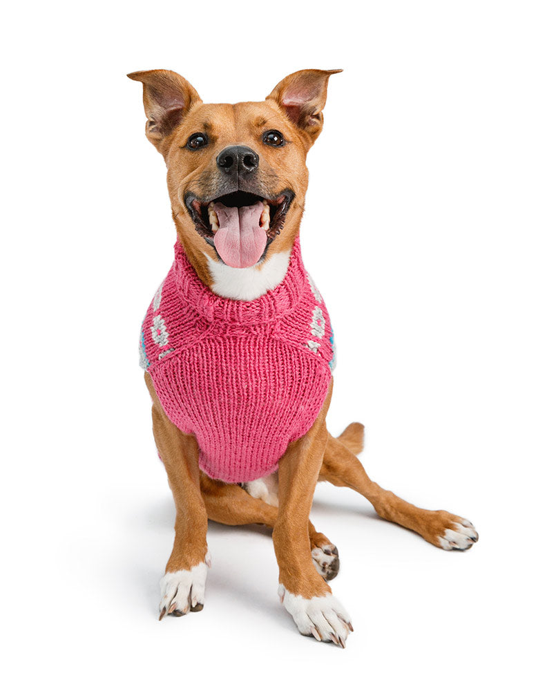 Rose Alpaca Fairisle Dog Sweater