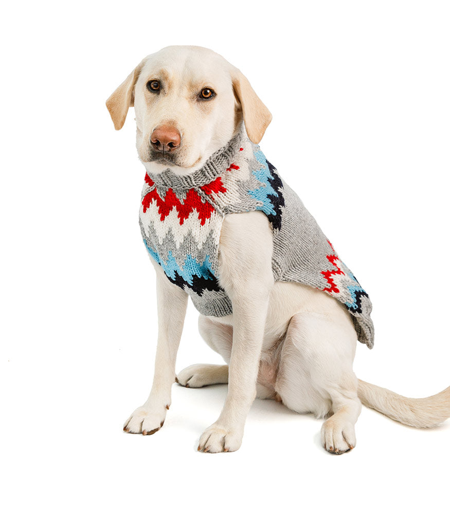 Grey Cheveron Dog Sweater