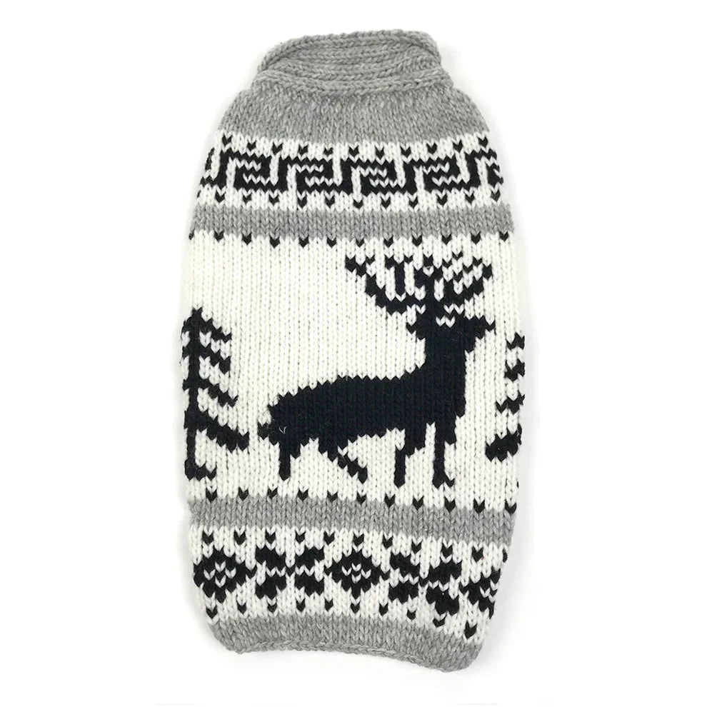 Chilly Dog Reindeer Shawl Wool Dog Sweater