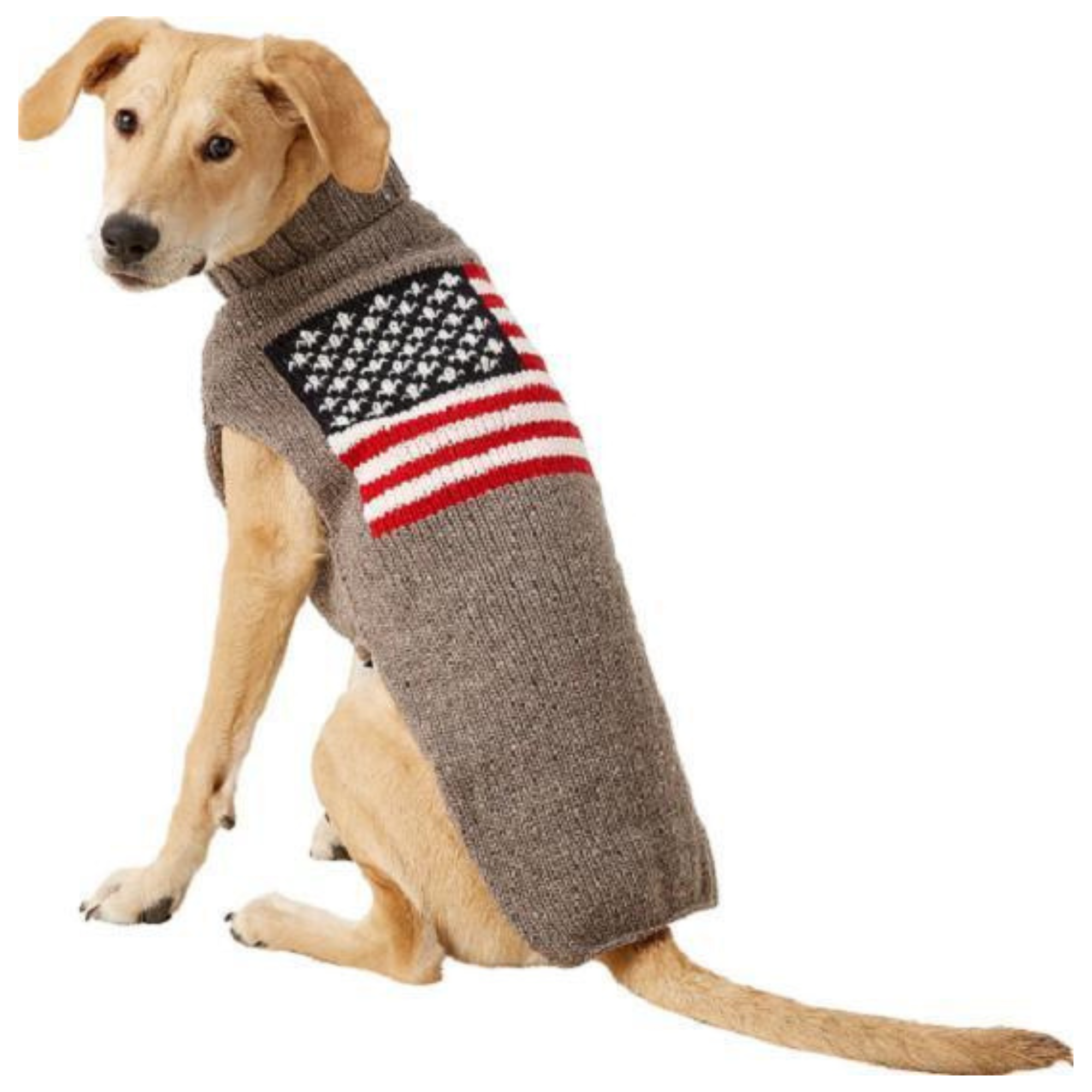 Chilly Dog American Flag Wool Dog Sweater
