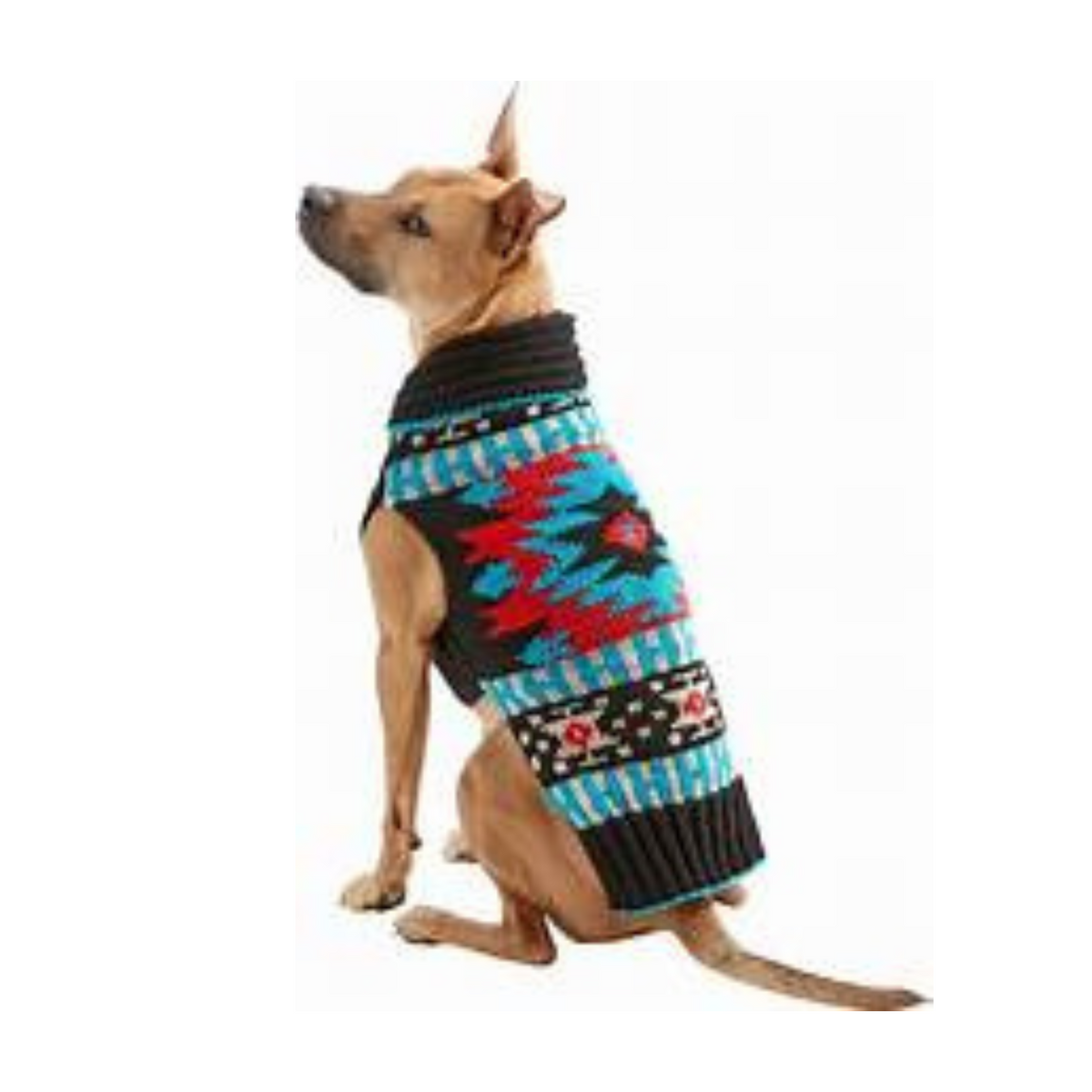 Chilly Dog Black Southwest Wool Dog Sweater