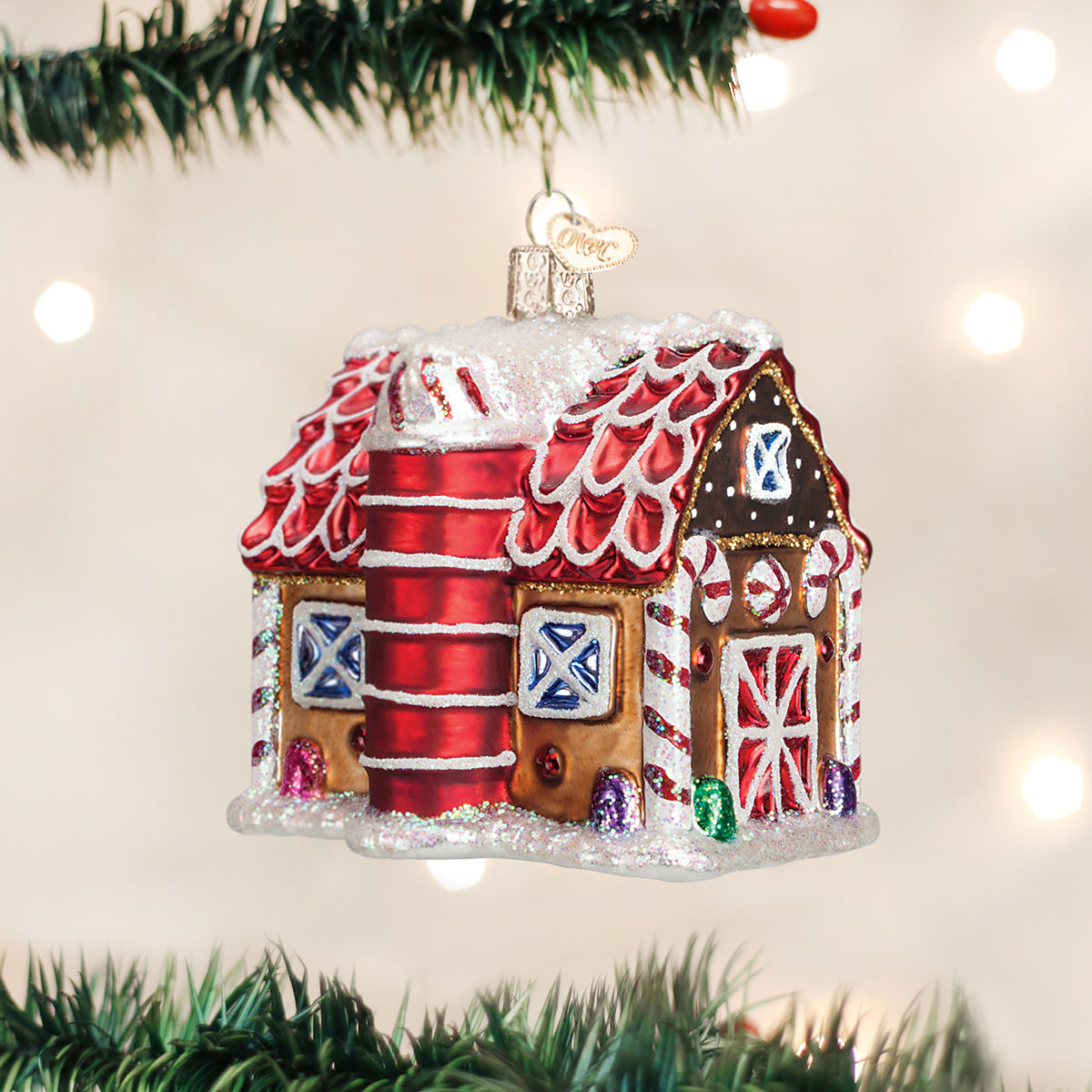 Old World Christmas: Gingerbread Barn Christmas Ornament