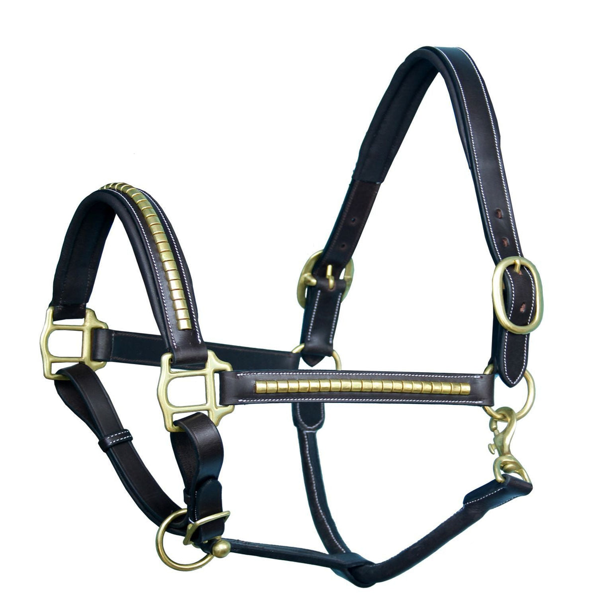 ExionPro Clincher Leather Halter - Brass Hardware - HT Animal Supply