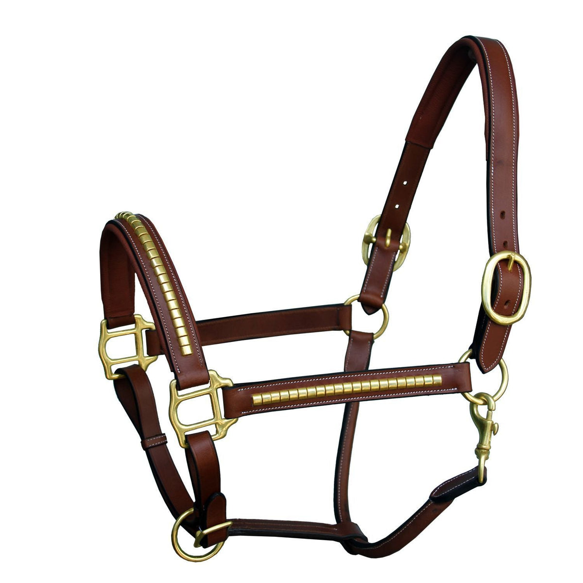 ExionPro Clincher Leather Halter - Brass Hardware - HT Animal Supply