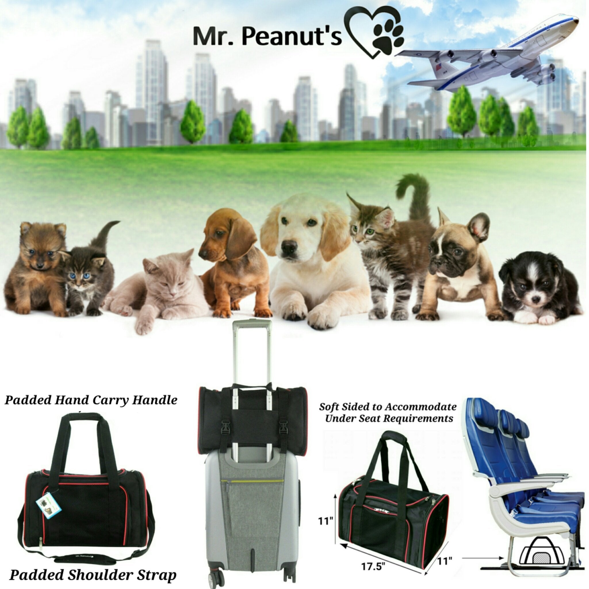 Mr. Peanuts Silver Series Airline Capable Soft Sided Pet Carrier