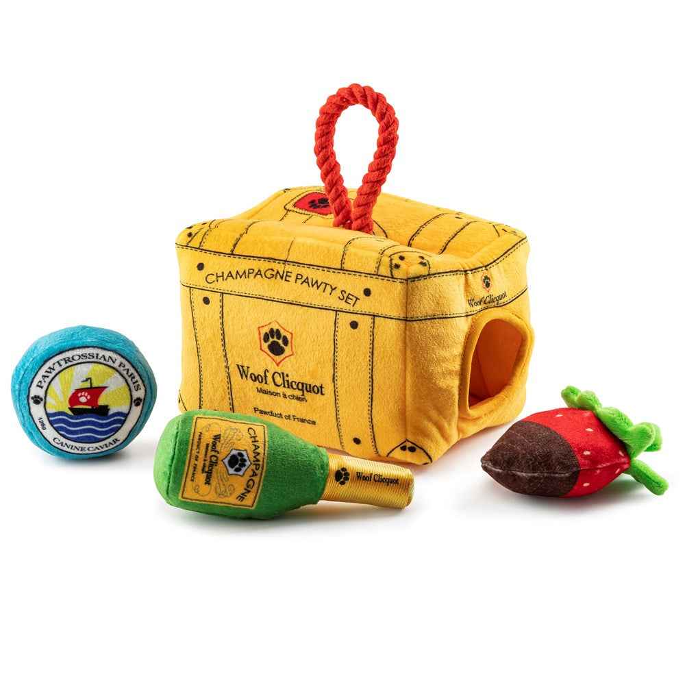 Haute Diggity Dog Woof Clicquot Pawty Set Plush Dog Toy