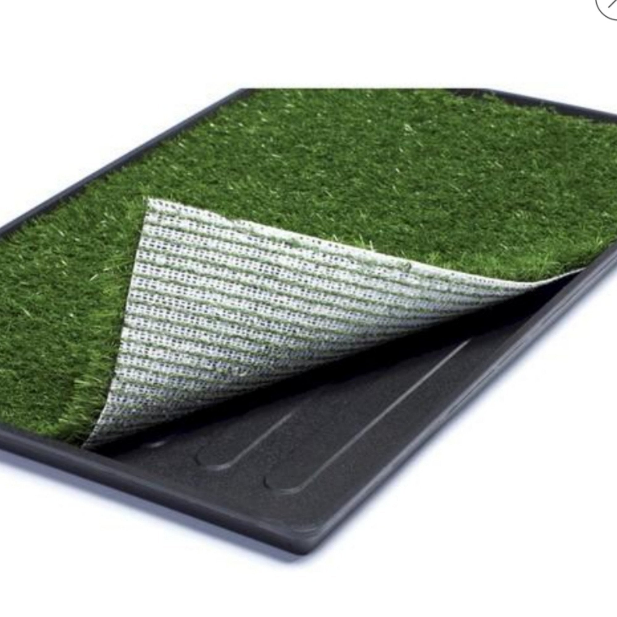 Mr. Peanuts Potty Place - Artificial Grass Puppy Pad for Dogs and Small Pets – Portable Training Pad with Tray