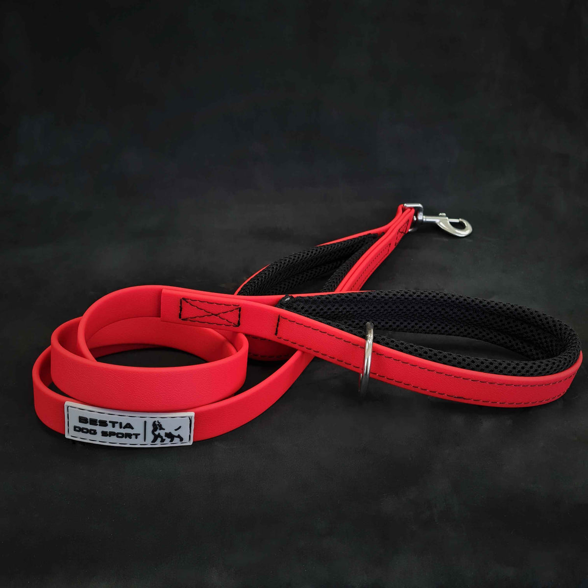 Bestia Dog Sport Dual Handle Red Dog Leash
