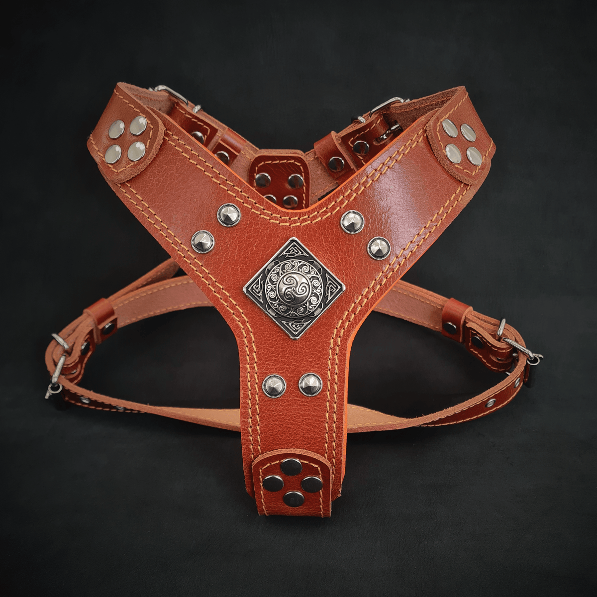 Bestia Eros Brown Leather Small to Medium Dog Harness