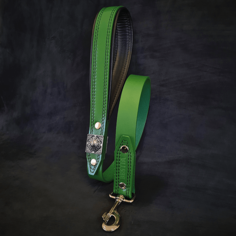 Bestia Eros Green Leather Dog Leash