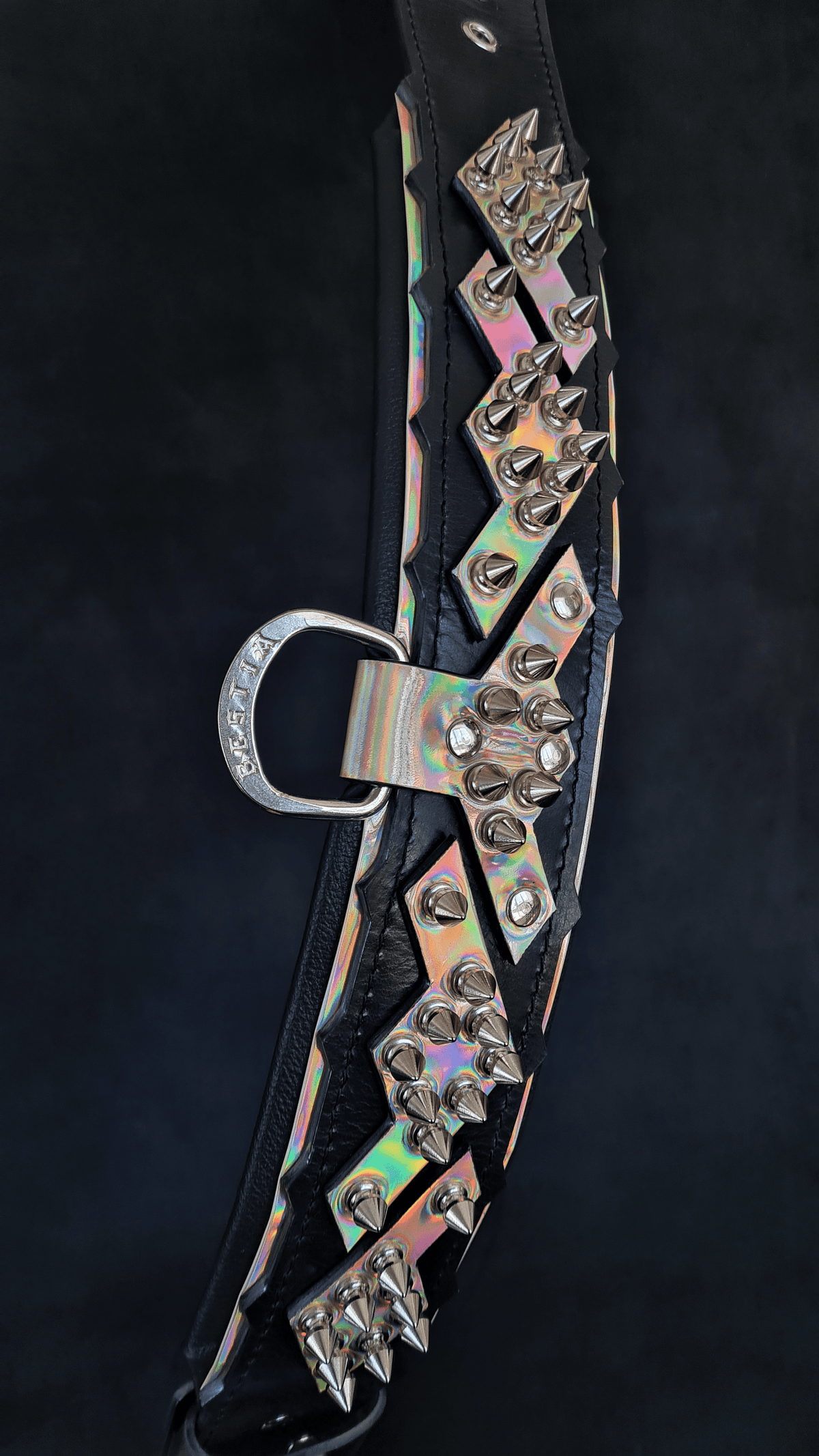 Bestia Midas Silver Leather Dog Collar