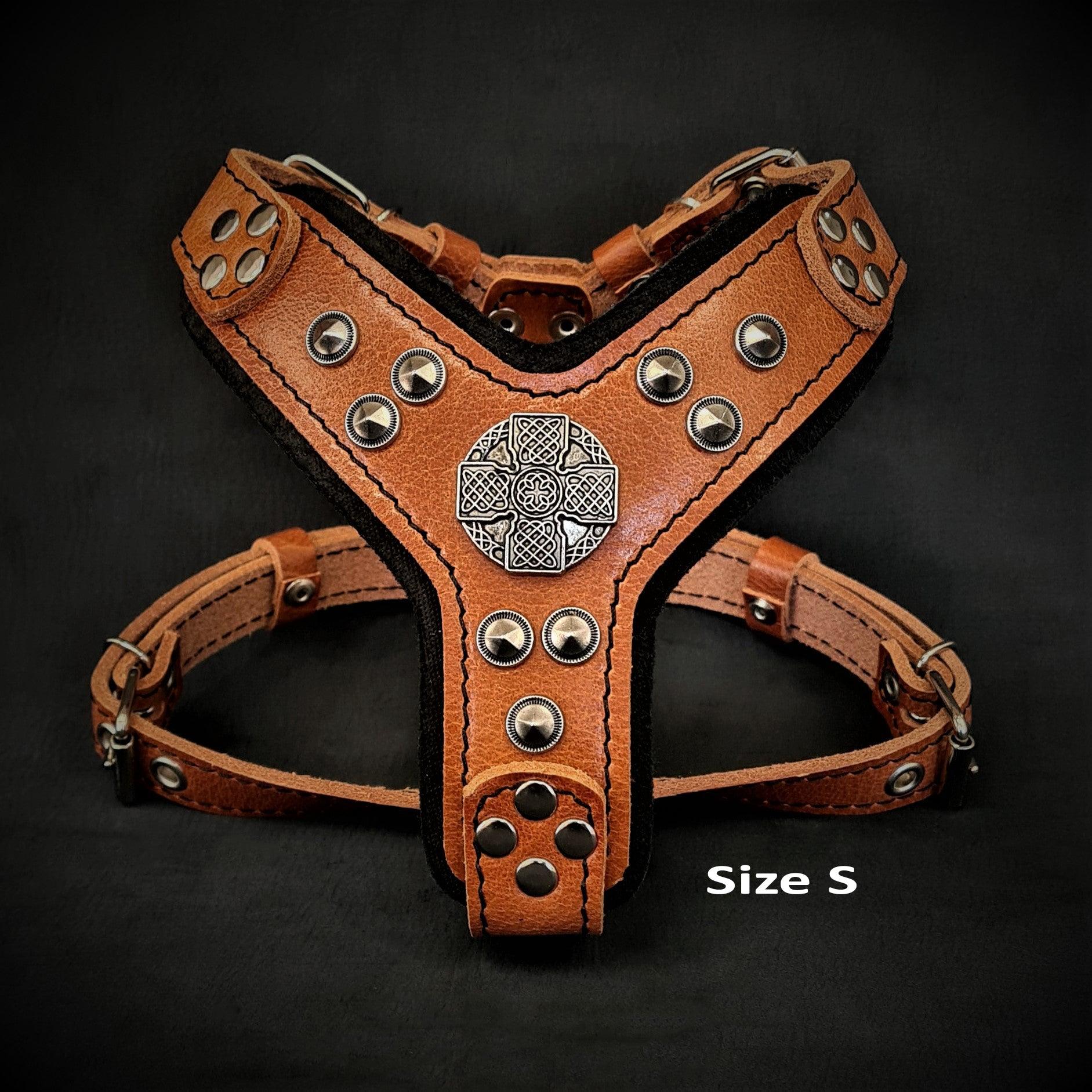 The Maximus harness brown & silver Small to Medium Size
