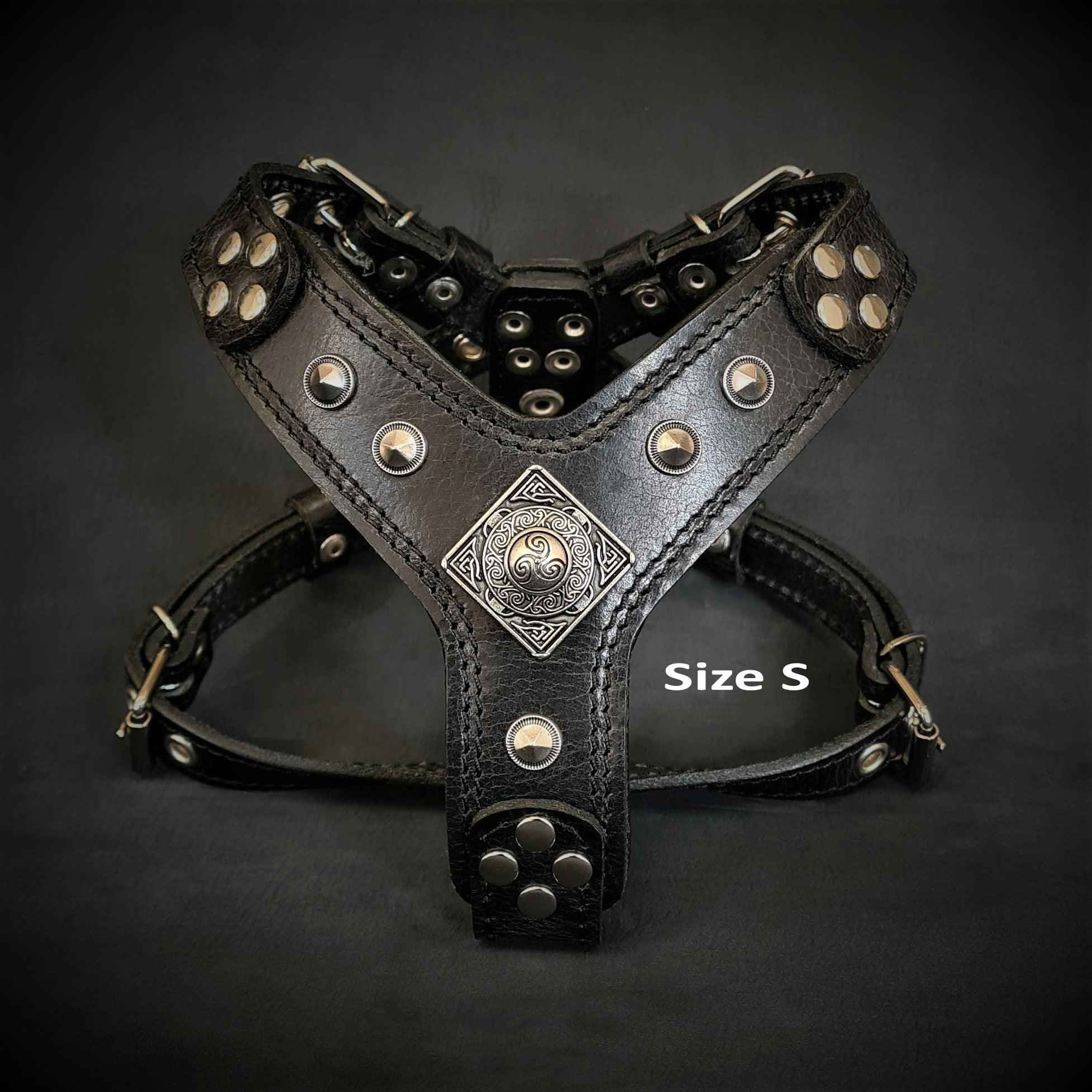 Bestia Eros Black Leather Medium Dog Harness