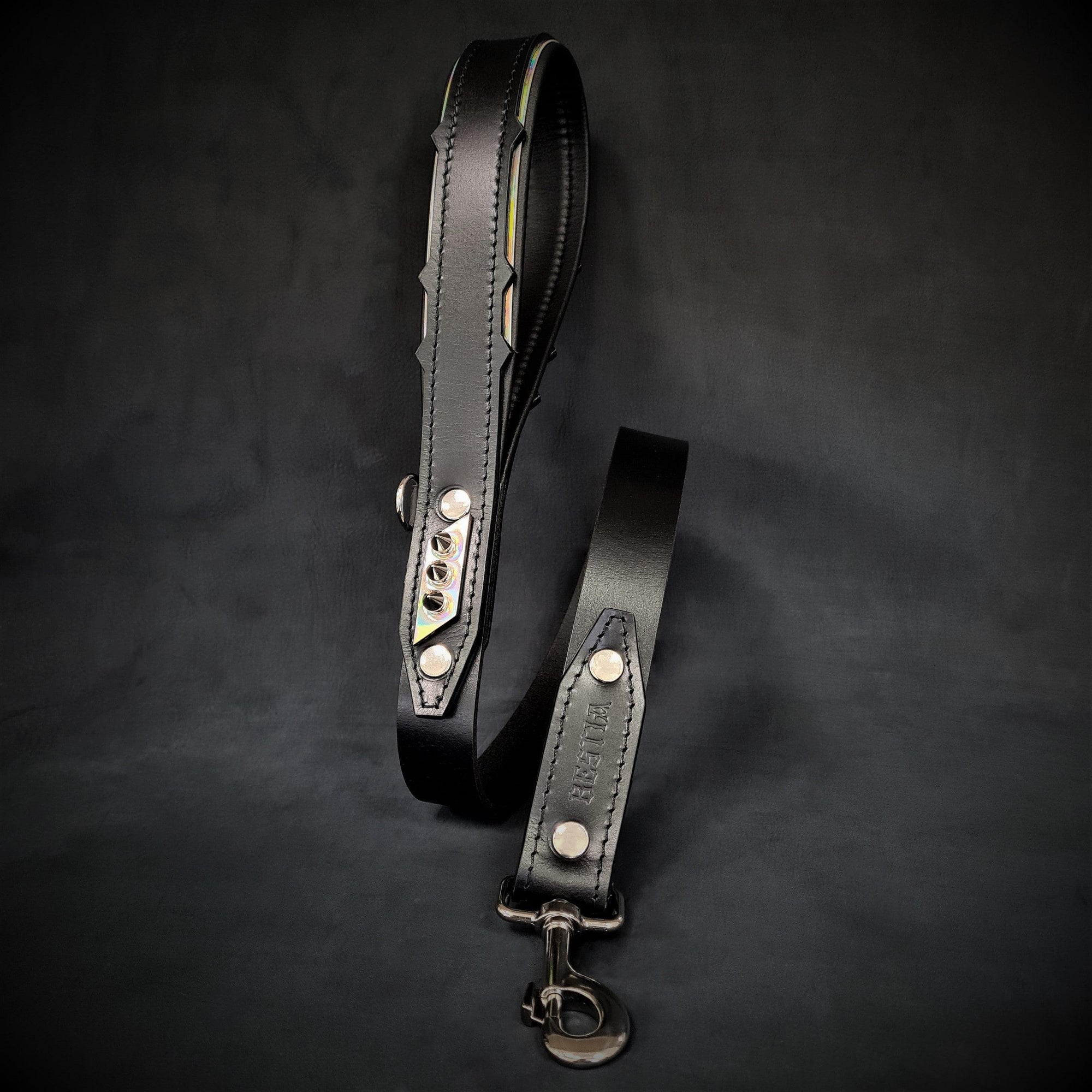 Bestia Midas Silver Leather Dog Collar