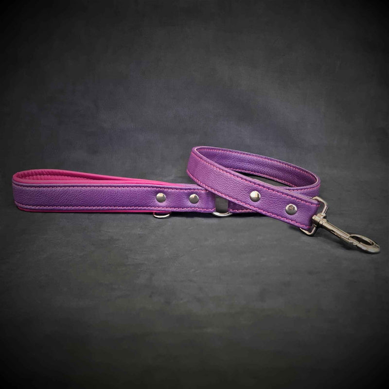 Bestia Purple Soft Leather Dog Leash