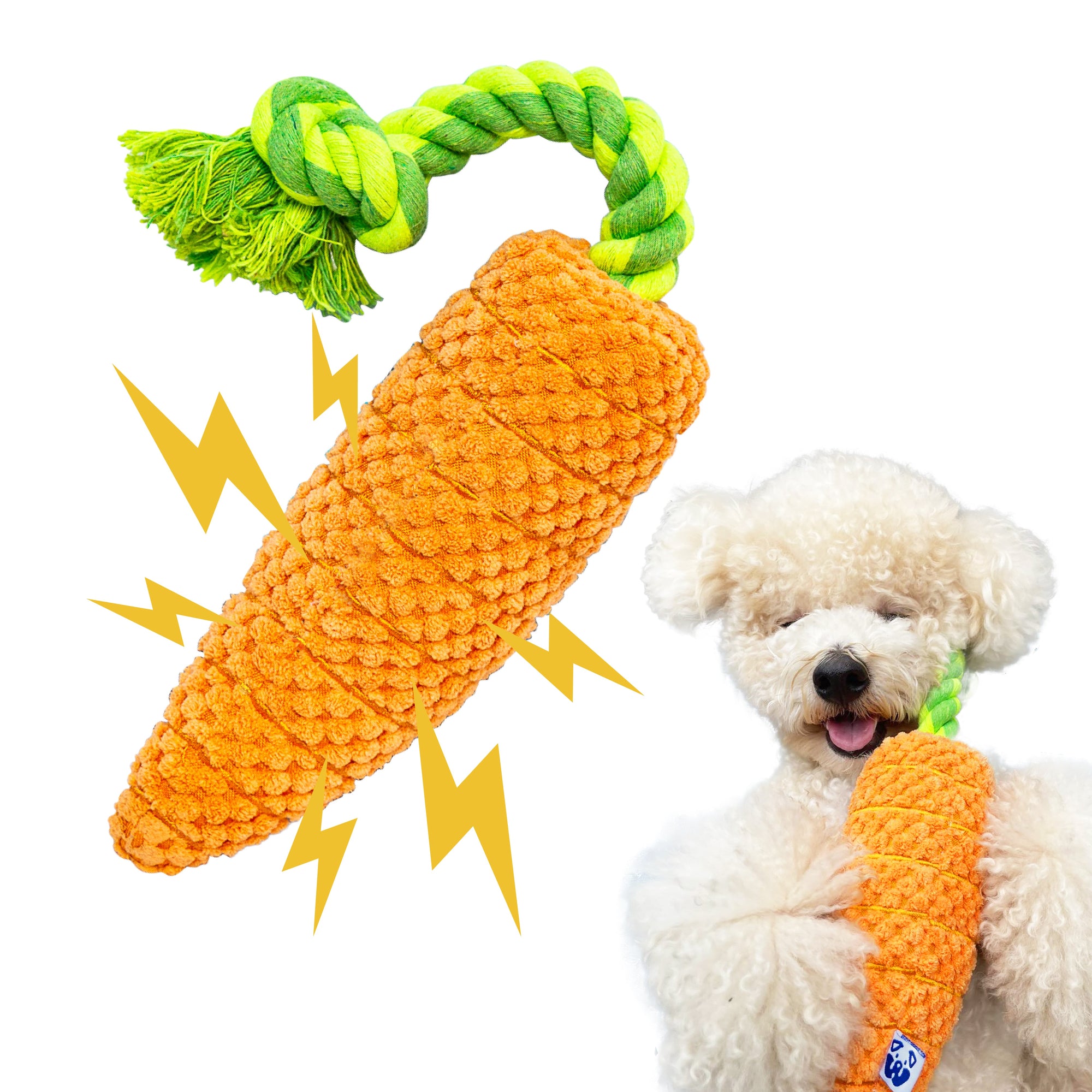 Pawty Carrot Plush Squeaky Dog Toy
