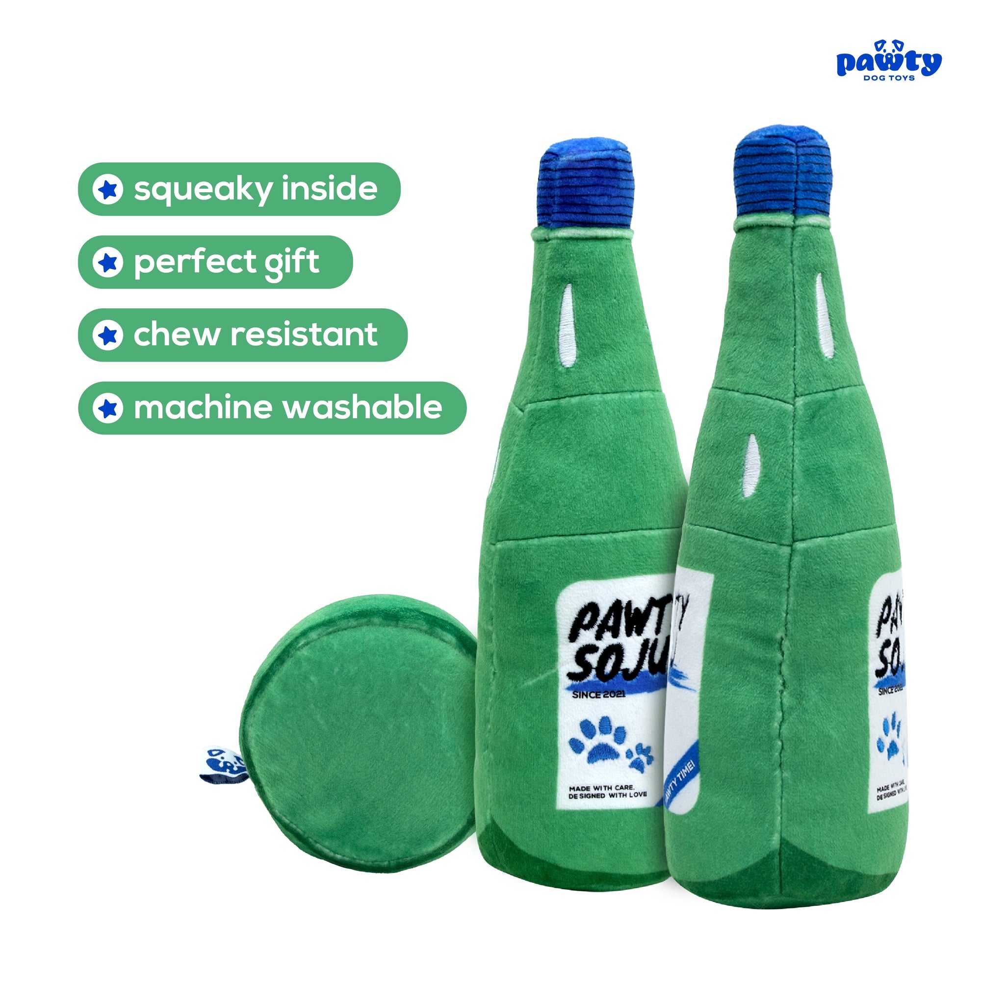 Pawty Soju Bottle Plush Dog Toy