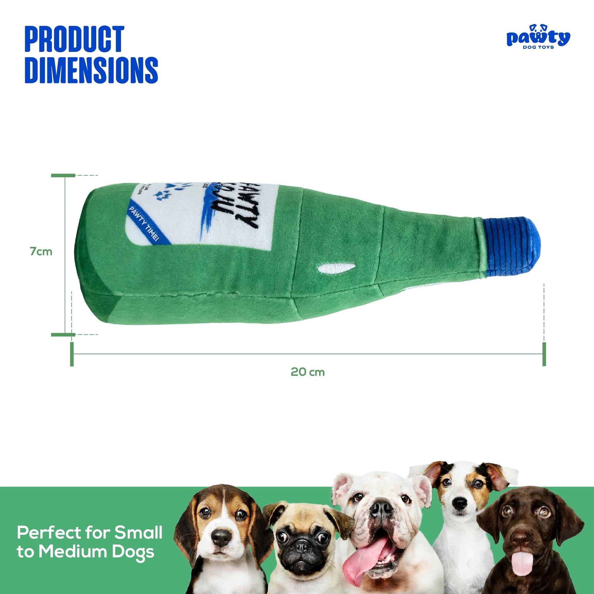 Pawty Soju Bottle Plush Dog Toy