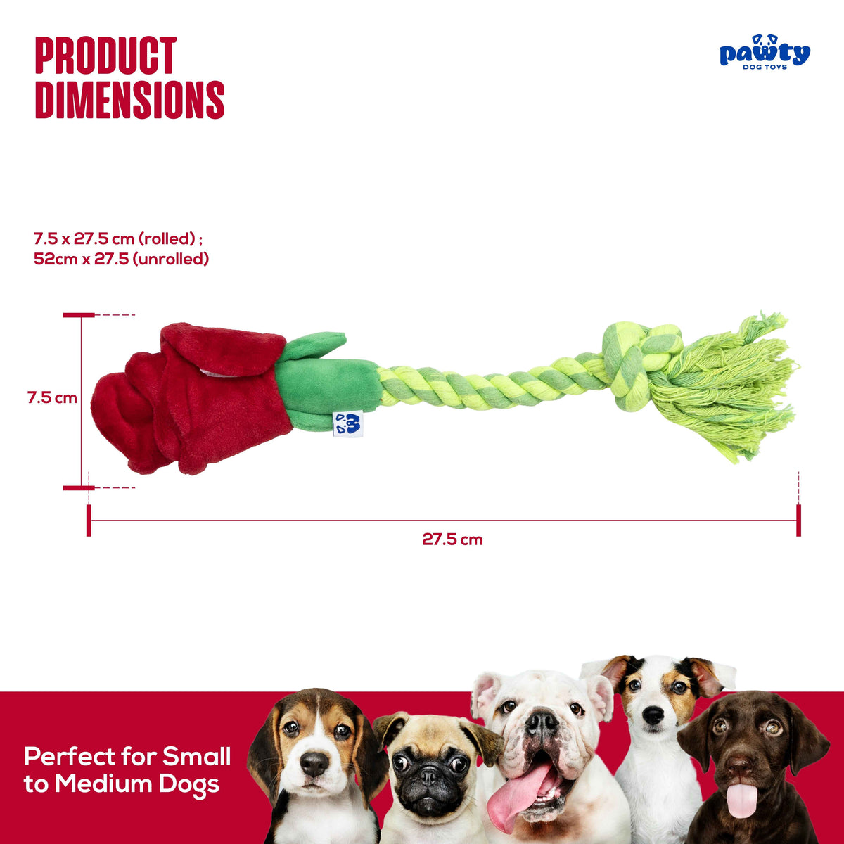 Pawty Rose Tug and Treat Snuffle Dog Toy