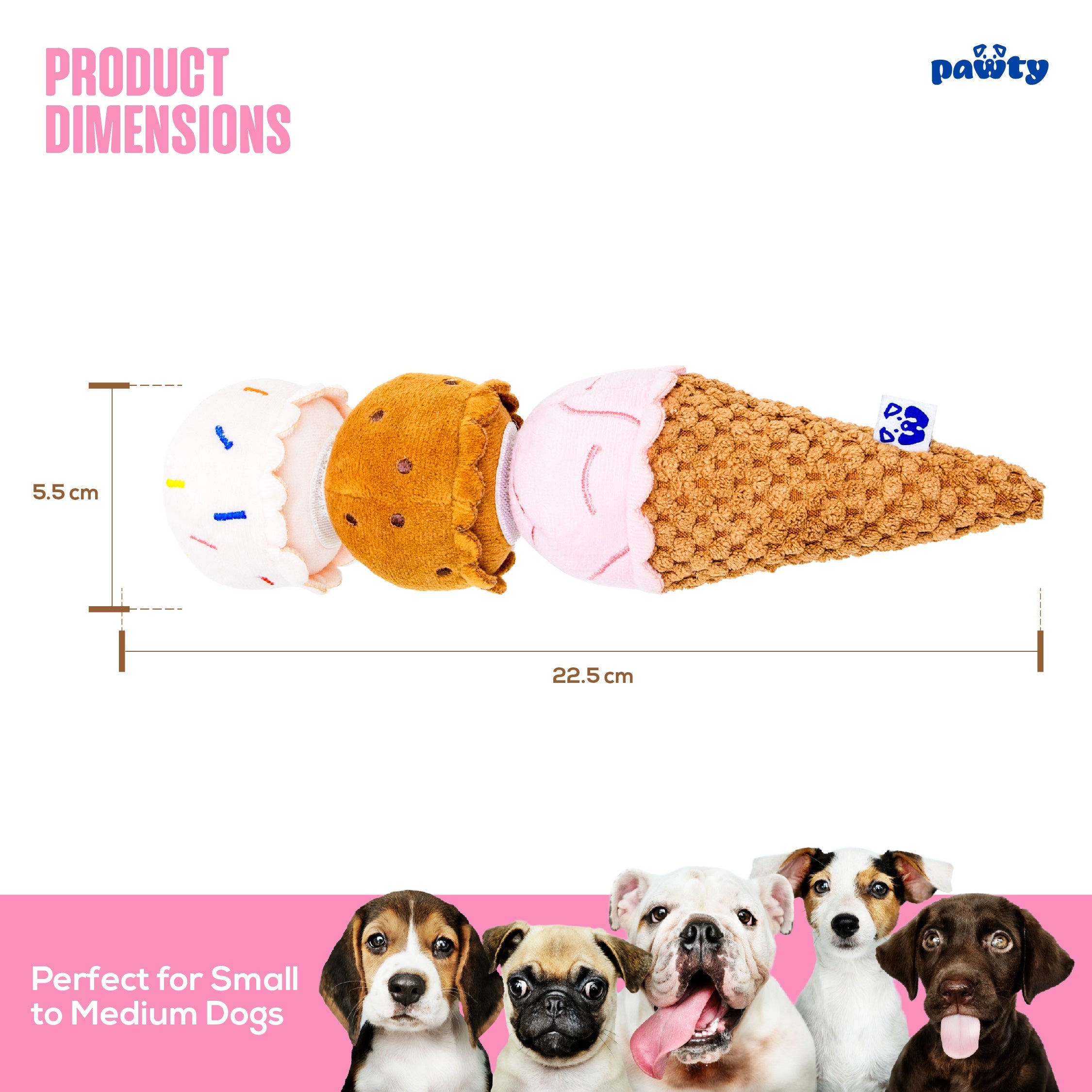 Pet Toy: ICE CREAM PLUSH DOG TOY