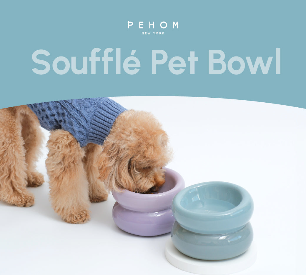 Souffle Pet Bowl-Frozen Blue