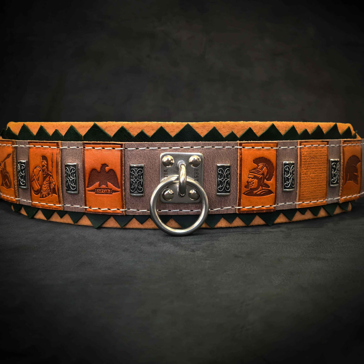 Bestia SPQR Leather Dog Collar