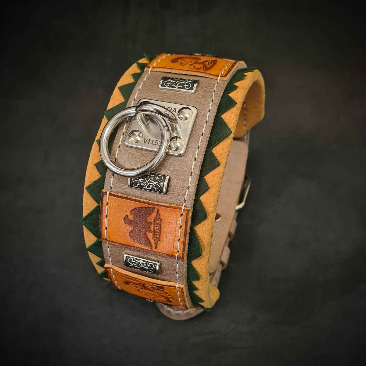 Bestia SPQR Leather Dog Collar