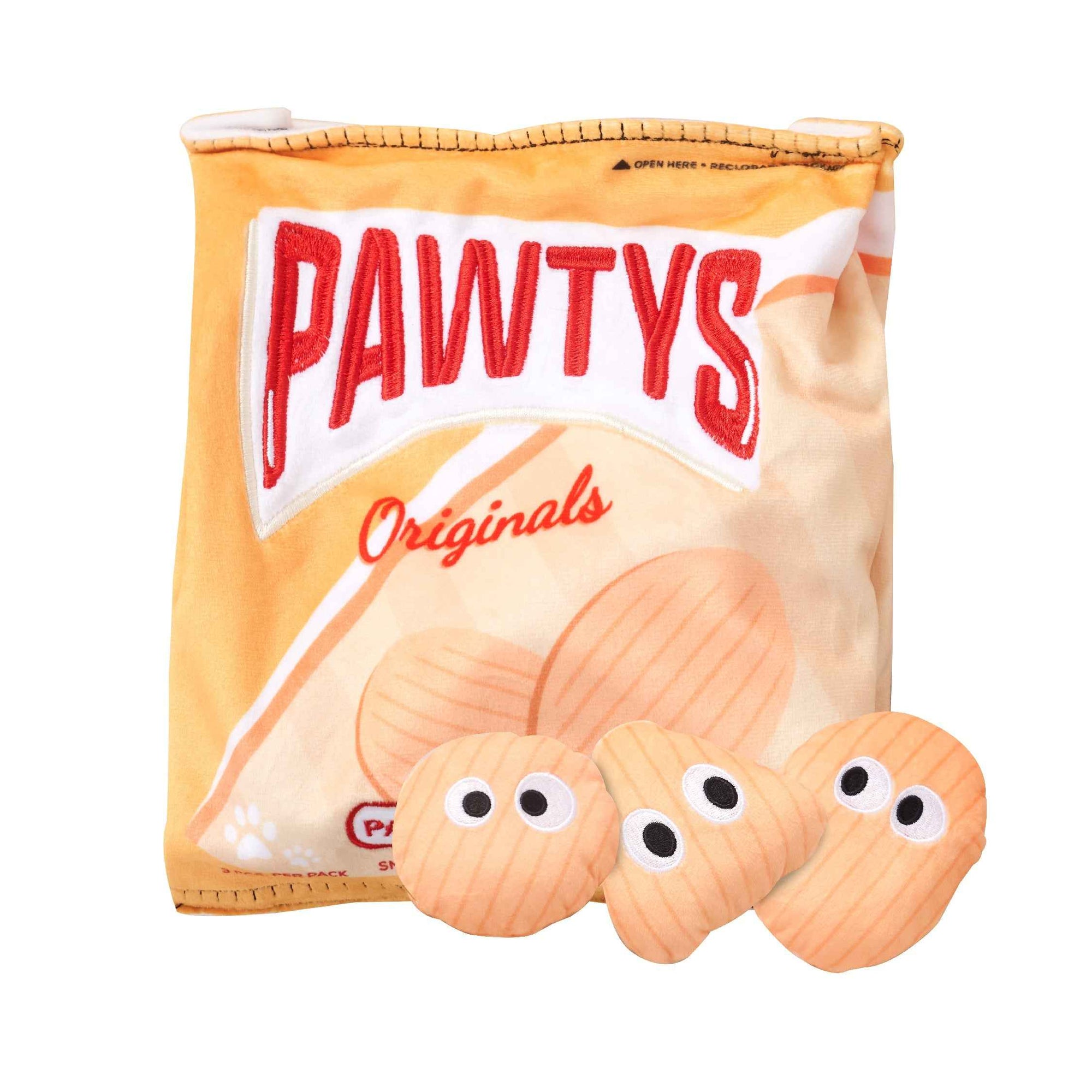 Pawty Pawtato Chips Plush Squeaky Dog Toy