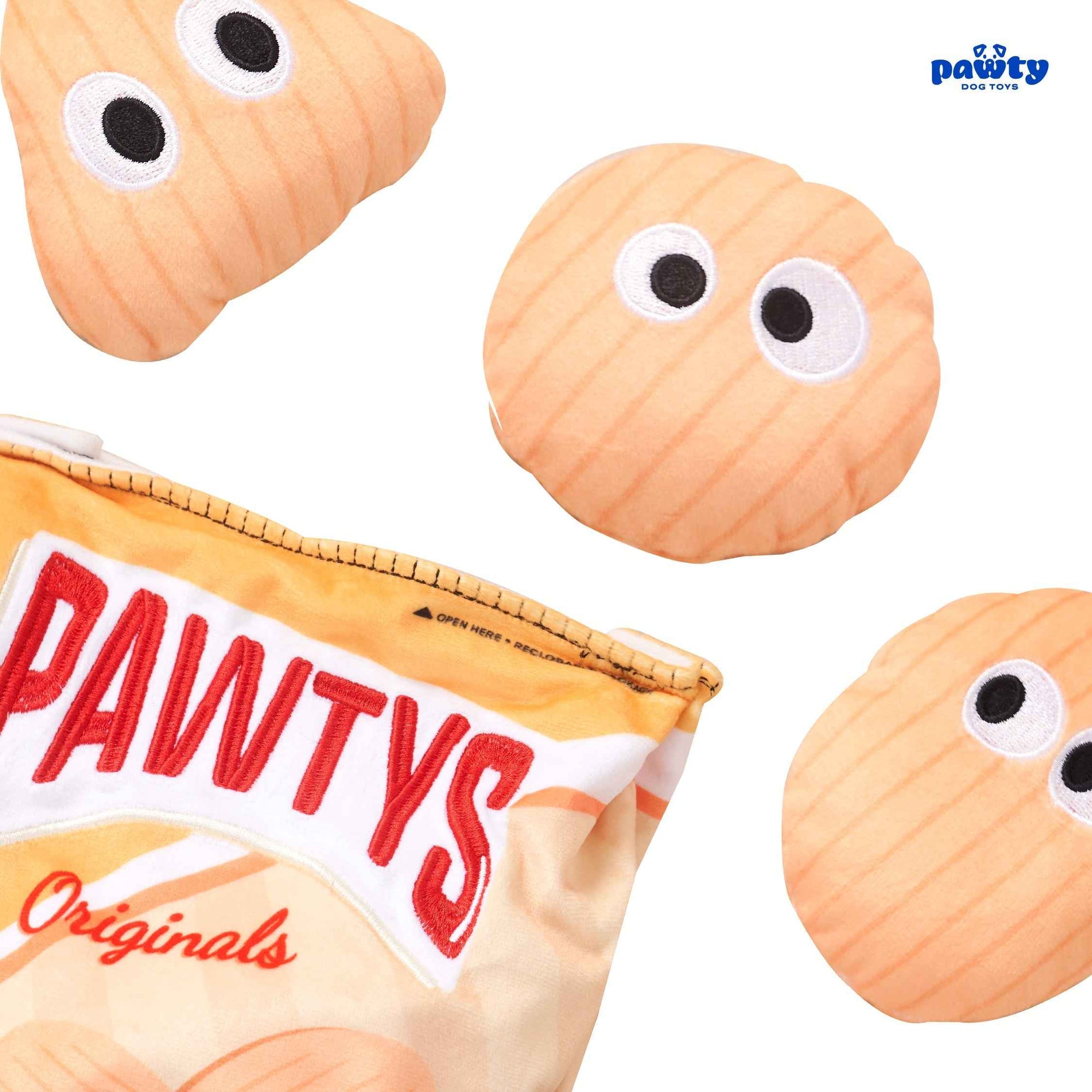 Pawty Pawtato Chips Plush Squeaky Dog Toy