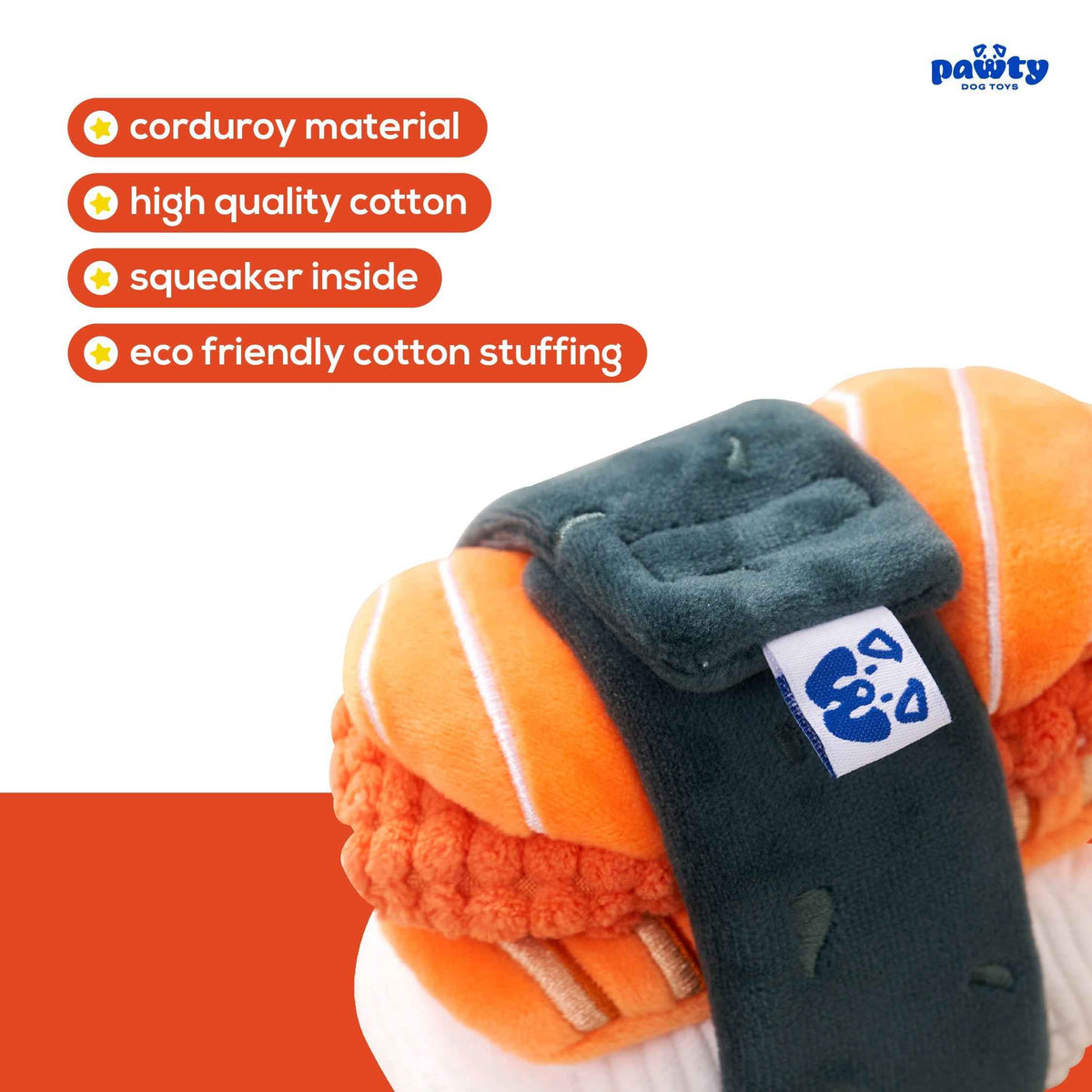 Pawty Sushi Set Plush Dog Toy
