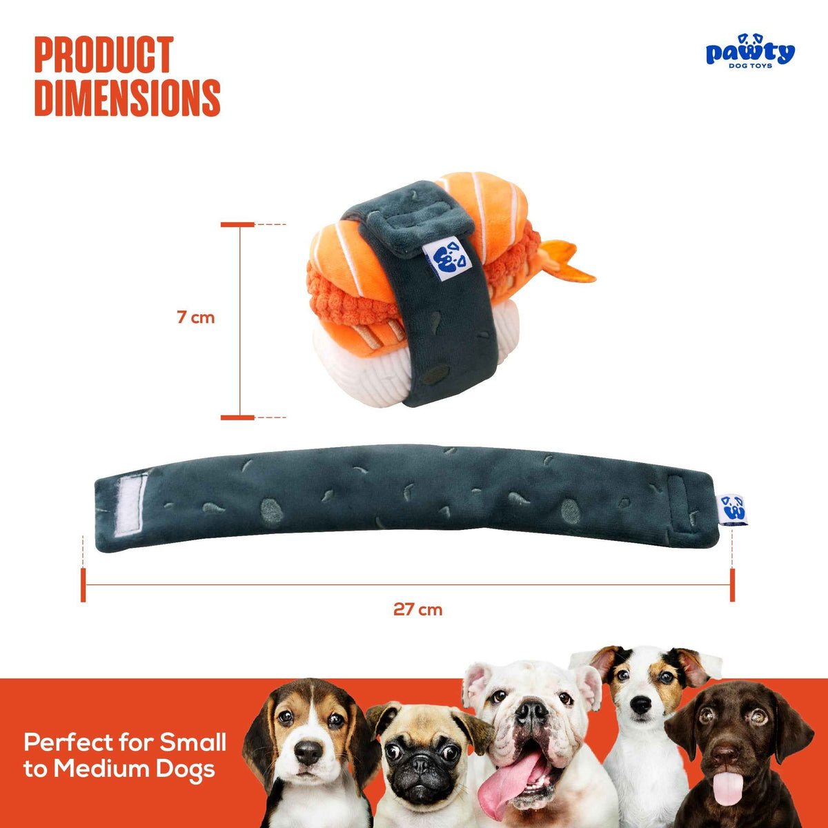 Pawty Sushi Set Plush Dog Toy