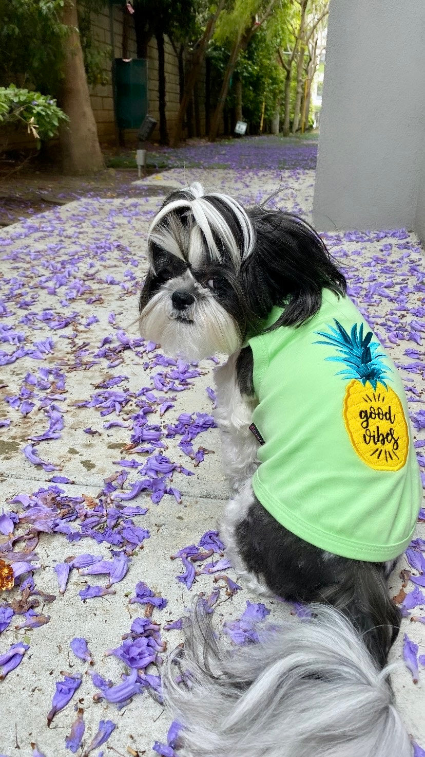 Parisian Pet Pineapple Dog Shirt  Tropical Cotton Pet T-Shirt for Dogs & Cats-Saint Patricks Day