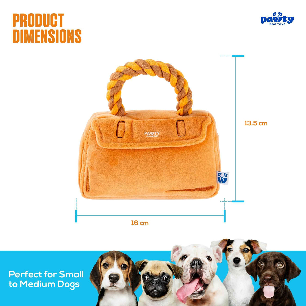 Pawty Barkin Bag Designer Plush Dog Toy
