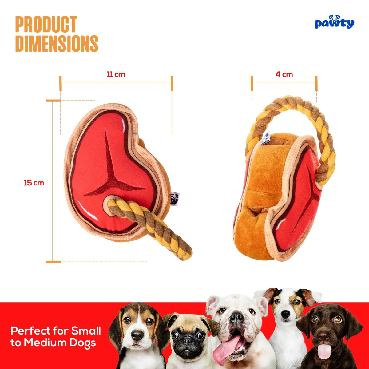 Pawty Steak Plush Dog Toy